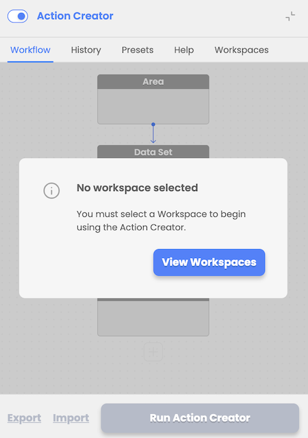 modal window workflow activation
