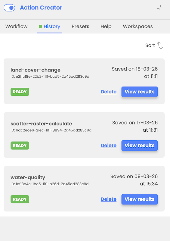 workflow history